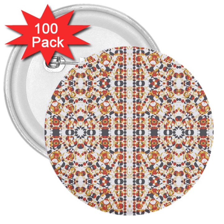 Multicolored Geometric Pattern  3  Buttons (100 pack) 