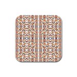 Multicolored Geometric Pattern  Rubber Square Coaster (4 pack)  Front