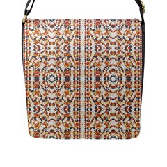 Multicolored Geometric Pattern  Flap Messenger Bag (l)  by dflcprints