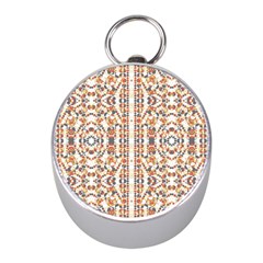 Multicolored Geometric Pattern  Mini Silver Compasses by dflcprints