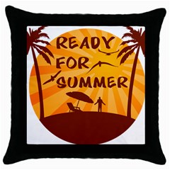 Ready For Summer Throw Pillow Case (black) by Melcu