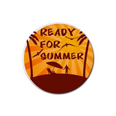 Ready For Summer Rubber Coaster (round)  by Melcu