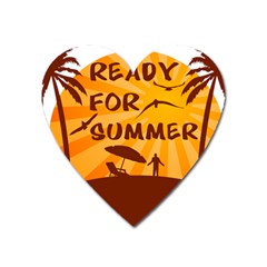 Ready For Summer Heart Magnet by Melcu