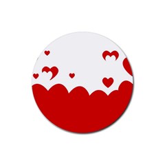 Heart Shape Background Love Rubber Coaster (round)  by Nexatart