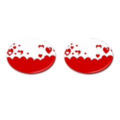 Heart Shape Background Love Cufflinks (oval) by Nexatart