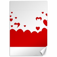 Heart Shape Background Love Canvas 12  X 18   by Nexatart