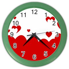 Heart Shape Background Love Color Wall Clocks by Nexatart