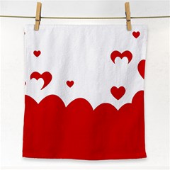 Heart Shape Background Love Face Towel by Nexatart