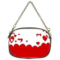 Heart Shape Background Love Chain Purses (one Side)  by Nexatart