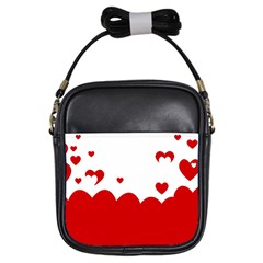 Heart Shape Background Love Girls Sling Bags by Nexatart