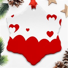 Heart Shape Background Love Snowflake Ornament (two Sides) by Nexatart