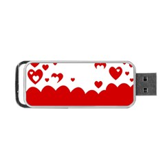 Heart Shape Background Love Portable Usb Flash (two Sides) by Nexatart