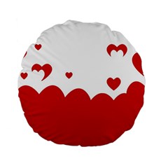 Heart Shape Background Love Standard 15  Premium Flano Round Cushions