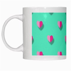 Love Heart Set Seamless Pattern White Mugs by Nexatart