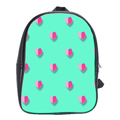 Love Heart Set Seamless Pattern School Bag (xl)