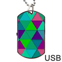 Background Geometric Triangle Dog Tag Usb Flash (one Side) by Nexatart