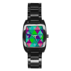 Background Geometric Triangle Stainless Steel Barrel Watch by Nexatart