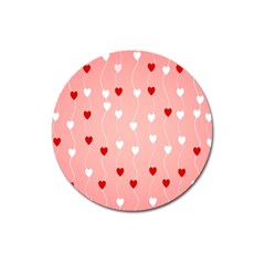 Heart Shape Background Love Magnet 3  (round) by Nexatart