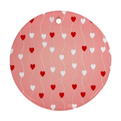 Heart Shape Background Love Round Ornament (two Sides) by Nexatart