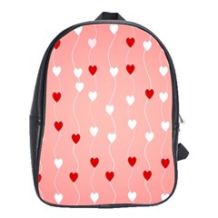 Heart Shape Background Love School Bag (large) by Nexatart