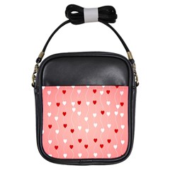 Heart Shape Background Love Girls Sling Bags by Nexatart