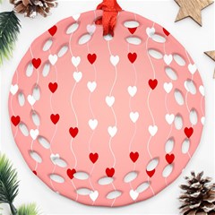 Heart Shape Background Love Ornament (round Filigree)