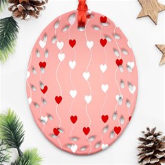 Heart Shape Background Love Ornament (oval Filigree)