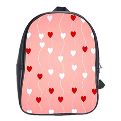 Heart Shape Background Love School Bag (xl)