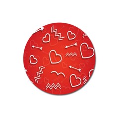 Background Valentine S Day Love Magnet 3  (round) by Nexatart