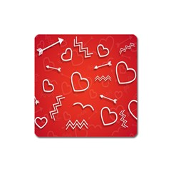 Background Valentine S Day Love Square Magnet by Nexatart