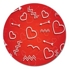 Background Valentine S Day Love Magnet 5  (round) by Nexatart