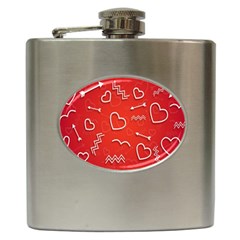 Background Valentine S Day Love Hip Flask (6 Oz) by Nexatart