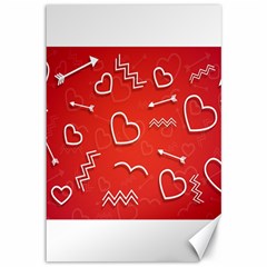 Background Valentine S Day Love Canvas 12  X 18   by Nexatart