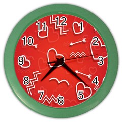 Background Valentine S Day Love Color Wall Clocks by Nexatart