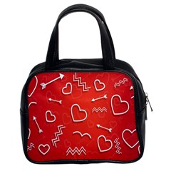 Background Valentine S Day Love Classic Handbags (2 Sides) by Nexatart