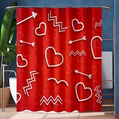 Background Valentine S Day Love Shower Curtain 60  X 72  (medium)  by Nexatart