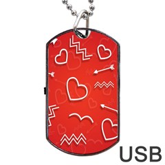 Background Valentine S Day Love Dog Tag Usb Flash (one Side) by Nexatart