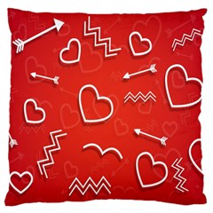 Background Valentine S Day Love Large Flano Cushion Case (two Sides) by Nexatart