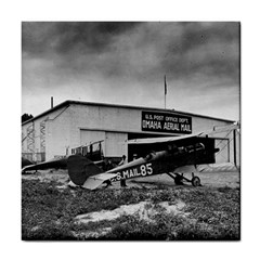 Omaha Airfield Airplain Hangar Tile Coasters