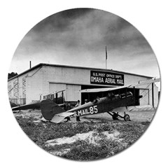 Omaha Airfield Airplain Hangar Magnet 5  (Round)