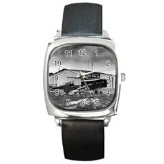 Omaha Airfield Airplain Hangar Square Metal Watch