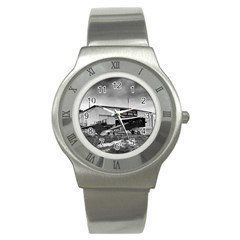 Omaha Airfield Airplain Hangar Stainless Steel Watch