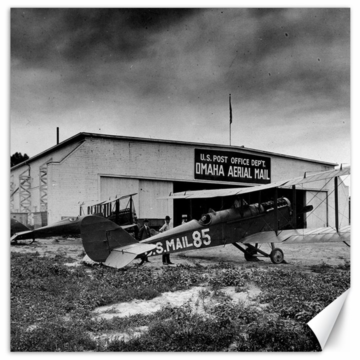 Omaha Airfield Airplain Hangar Canvas 16  x 16  