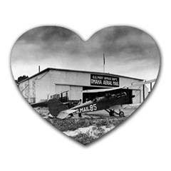 Omaha Airfield Airplain Hangar Heart Mousepads