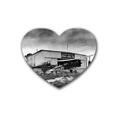 Omaha Airfield Airplain Hangar Rubber Coaster (Heart) 