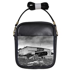 Omaha Airfield Airplain Hangar Girls Sling Bags