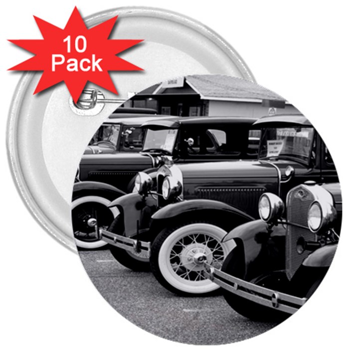 Vehicle Car Transportation Vintage 3  Buttons (10 pack) 