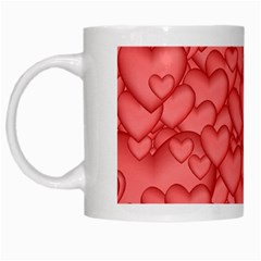 Background Hearts Love White Mugs by Nexatart