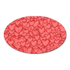 Background Hearts Love Oval Magnet by Nexatart