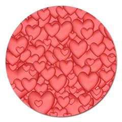 Background Hearts Love Magnet 5  (round) by Nexatart